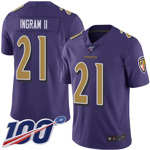 Baltimore Ravens Limited Purple Men Mark Ingram II Jersey NFL Football #21 100th Season Rush Vapor Untouchable